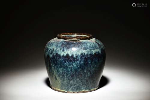 BLUE GLAZED JAR