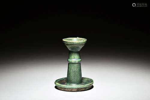 CELADON GLAZED CANDLE STICK HOLDER