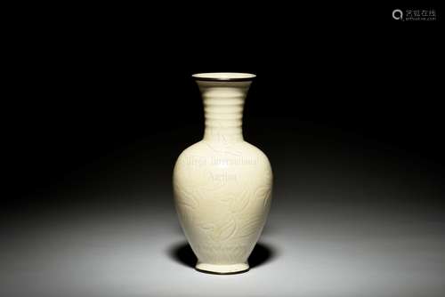 DING WARE CARVED 'FLOWERS' VASE