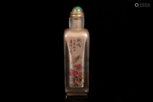 A INSIDE-PAINTED GLASS SNUFF BOTTLE