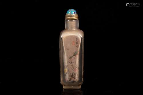 A INSIDE-PAINTED GLASS SNUFF BOTTLE