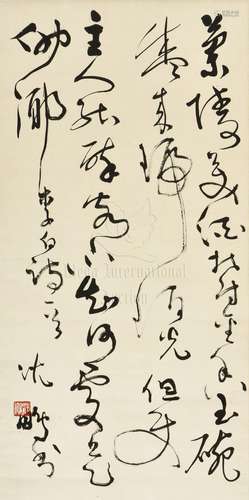 SHEN PENG: INK ON PAPER CALLIGRAPHY SCROLL