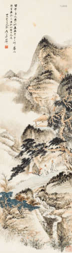 张大千 甲戌（1934年）作 巫山暮雨图 立轴  设色纸本