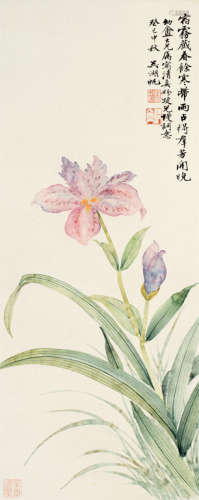 吴湖帆 癸巳（1953年）作 花卉 镜心  设色纸本