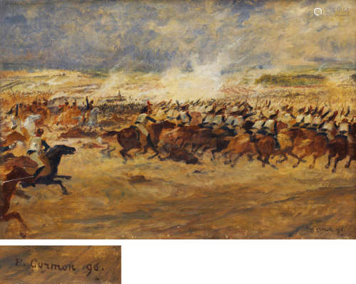 费尔南德·柯罗蒙 1896年 万马奔腾 布面油画
