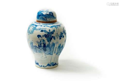 Covered ginger bowl, China, Kangxi \nWhite and blue…