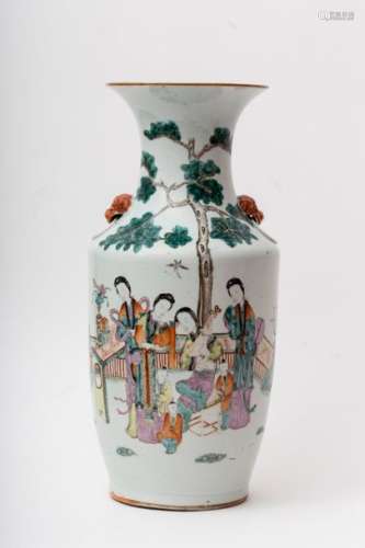 Large Famille Rose porcelain baluster vase, China,…