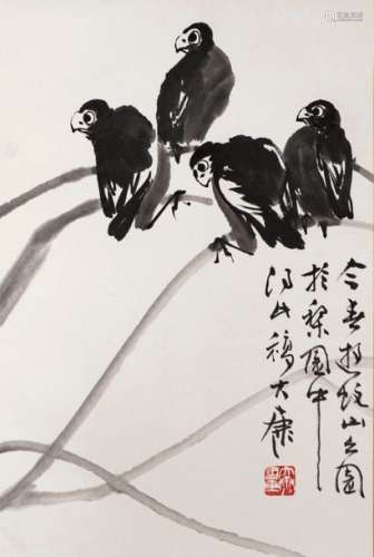 Small hawks, China, 20th century \nTempera on paper…