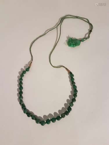 Jade necklace, China, 20th century. \nComposed of a…