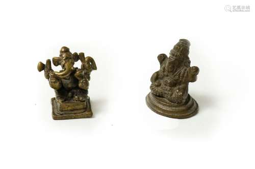 Ganesh, India, antique work \nTwo small bronze figu…