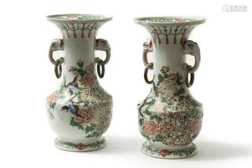Pair of baluster vases with narrow necks, Japan, c…