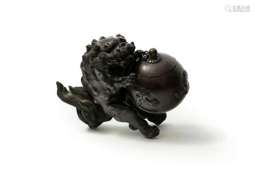 Incense burner, Japan, Meiji \nBronze with red pati…