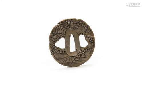 Tsuba, Japan, 19th century \nBrass, decorated with …