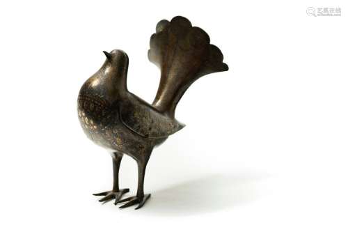 Pigeon, Persia, 19th century \nSteel damascened wit…