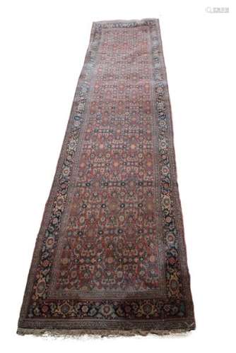 Hall rug, north western Persia \nRed ground, blue d…