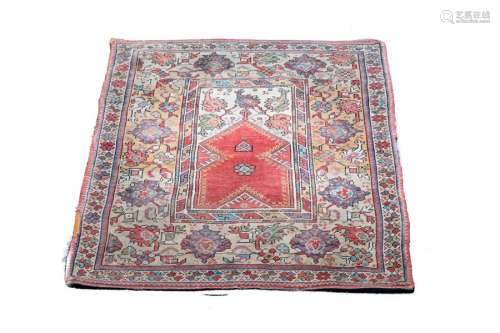 Prayer rug, Anatolia, 19th century \nRed ground und…