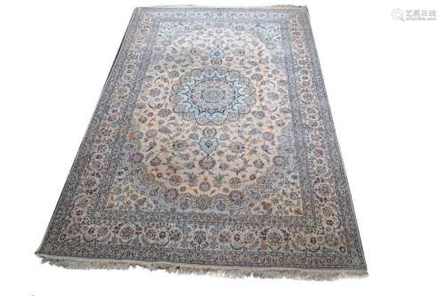 Nain rug \nWool and silk, cream ground, decorated w…