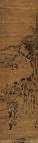 闵贞（1730～1788） 人物 立轴 设色绢本