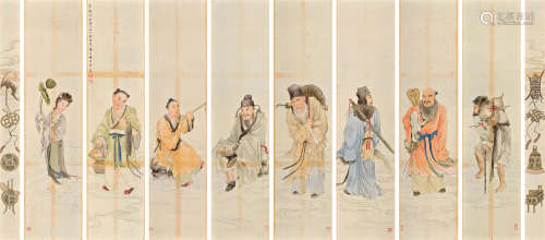 刘醴平（1891～？） 八仙图 镜心 设色绢本
