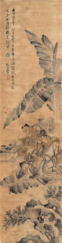 张曜（1832～1891） 人物 立轴 水墨纸本