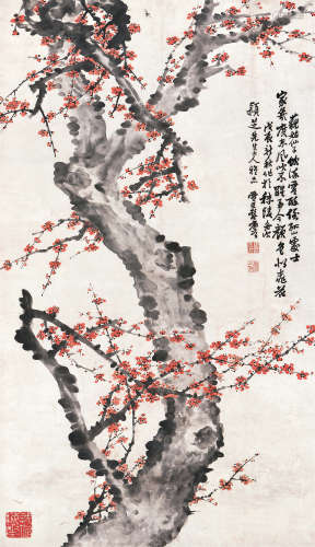 彭玉麟（1816～1890） 红梅图 立轴 设色纸本