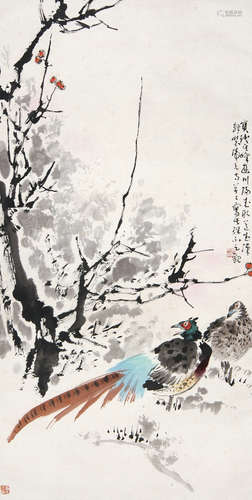 贾宝珉（b.1941）孙其峰（b.1920） 锦鸡 立轴 设色纸本