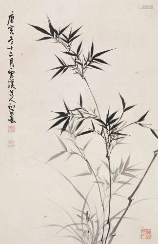 溥松窗（1913～1991） 墨竹 立轴 水墨纸本