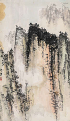 陶一清（1914～1986） 山水 立轴 设色纸本