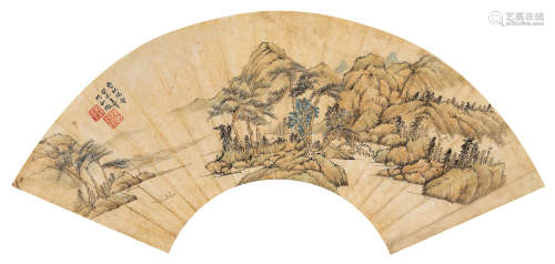 吴徵（1878～1949） 山水 扇面 设色纸本