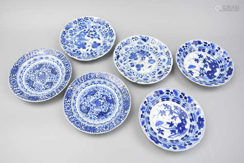 (6 ) Chinese Blue & White Plates, Kangxi Period