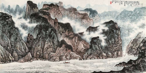 黄纯尧（1925～2007） 1999年作 巫峡 镜心 设色纸本