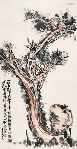刘海粟（1896～1994） 1985年作 虬松图 镜心 设色纸本