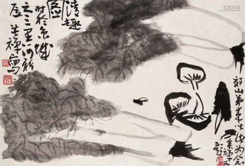 李苦禅（1899～1983） 清趣图 立轴 水墨纸本