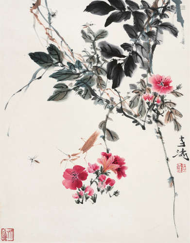 王雪涛（1903～1982） 花间闹 立轴 设色纸本