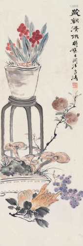 王雪涛（1903～1982） 岁朝清供 镜心 设色纸本