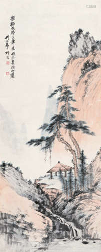 祁崑（1901～1944） 幽居图 立轴 设色纸本