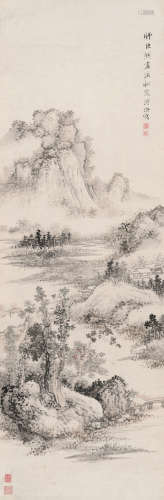 溥佺（1913～1991） 拟巨然山水 立轴 水墨纸本