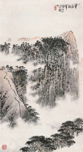 钱松嵒（1899～1985） 1979年作 华岳朝晖 立轴 设色纸本