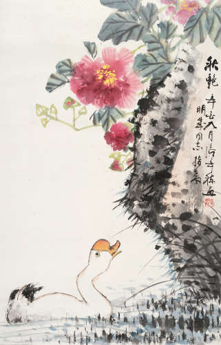 张辛稼（1909～1991） 1981年作 秋艳 立轴 设色纸本