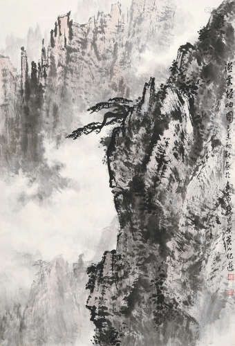 魏紫熙（1915～2002） 1979年作 湿云浸岫图 立轴 设色纸本