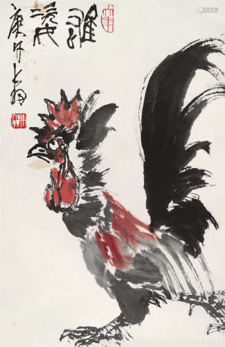 陈大羽（1912～2001） 1990年作 雄姿 镜心 设色纸本