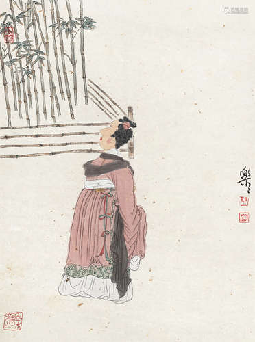 徐乐乐（b.1955） 仕女 立轴 设色纸本