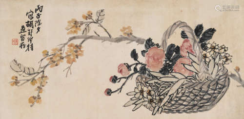 胡郯卿（1865～？） 清供 横批 设色纸本