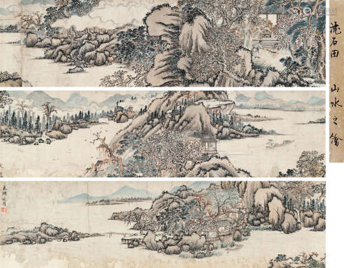沈周（1427～1509）（款） 山水 手卷 设色纸本