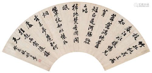 胡公寿（1823～1886） 1873年作 行书工言诗二首 镜心 水墨纸本