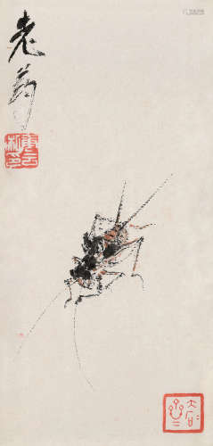 唐云（1910～1993） 蟋蟀 镜心 设色纸本