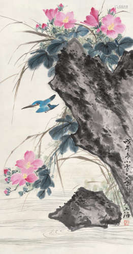 乔木（1920～2002） 1978年作 芙蓉翠鸟 镜心 设色纸本