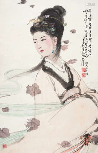 1979年作 湘夫人 立轴 设色纸本