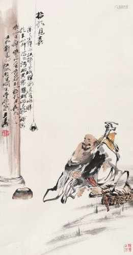 王涛（b.1943） 2012年作 抬头见喜 立轴 设色纸本