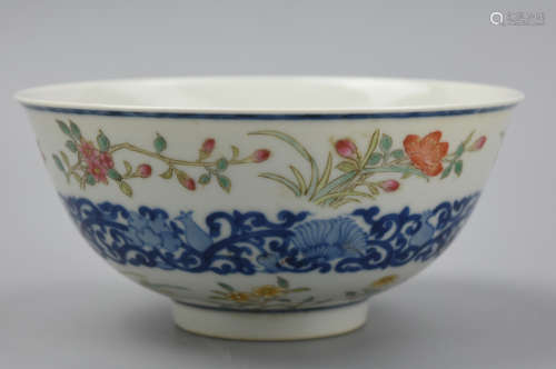 Chinese Famille Rose and Blue Bowl,19th C.